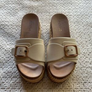 Soda Women's Tan Espadrille Slides